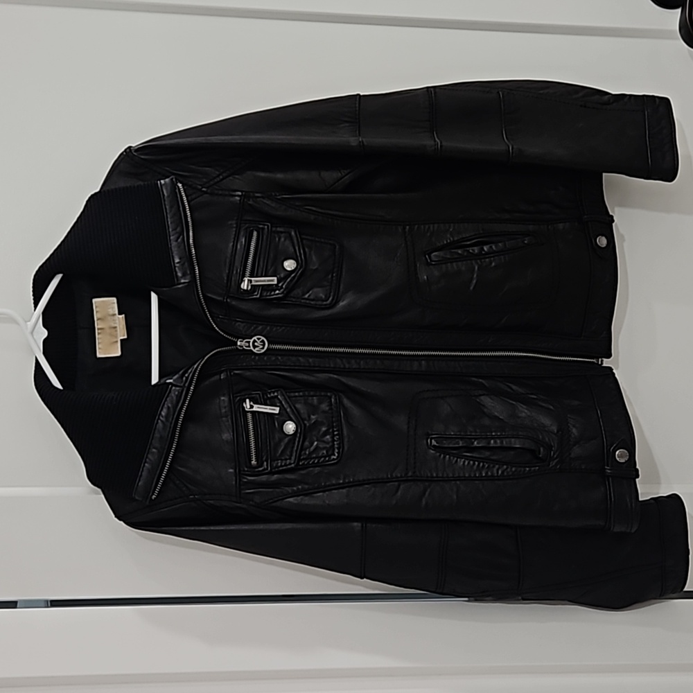 Genuine leather Michael Kors moto jacket